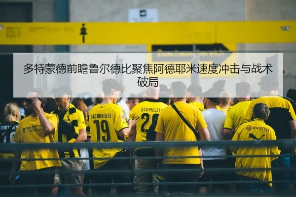 多特蒙德前瞻鲁尔德比聚焦阿德耶米速度冲击与战术破局 - kaiyun